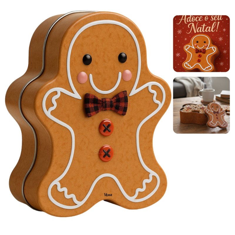 Lata porta-biscoito natalina