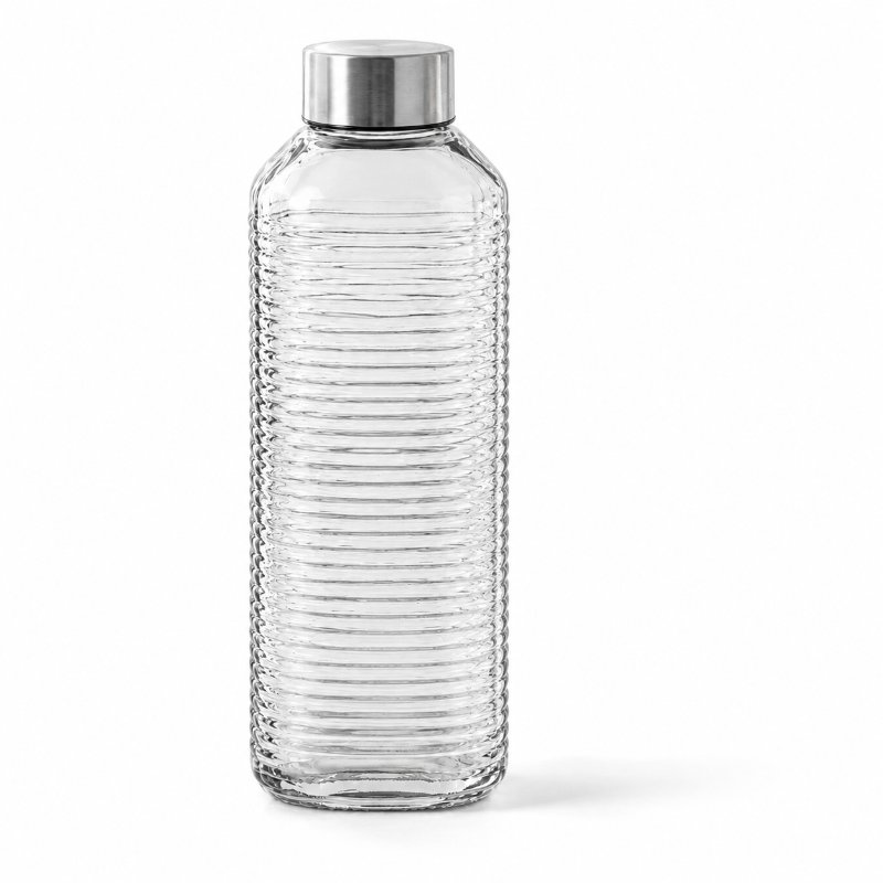 Garrafa de vidro 1,1 L tampa inox